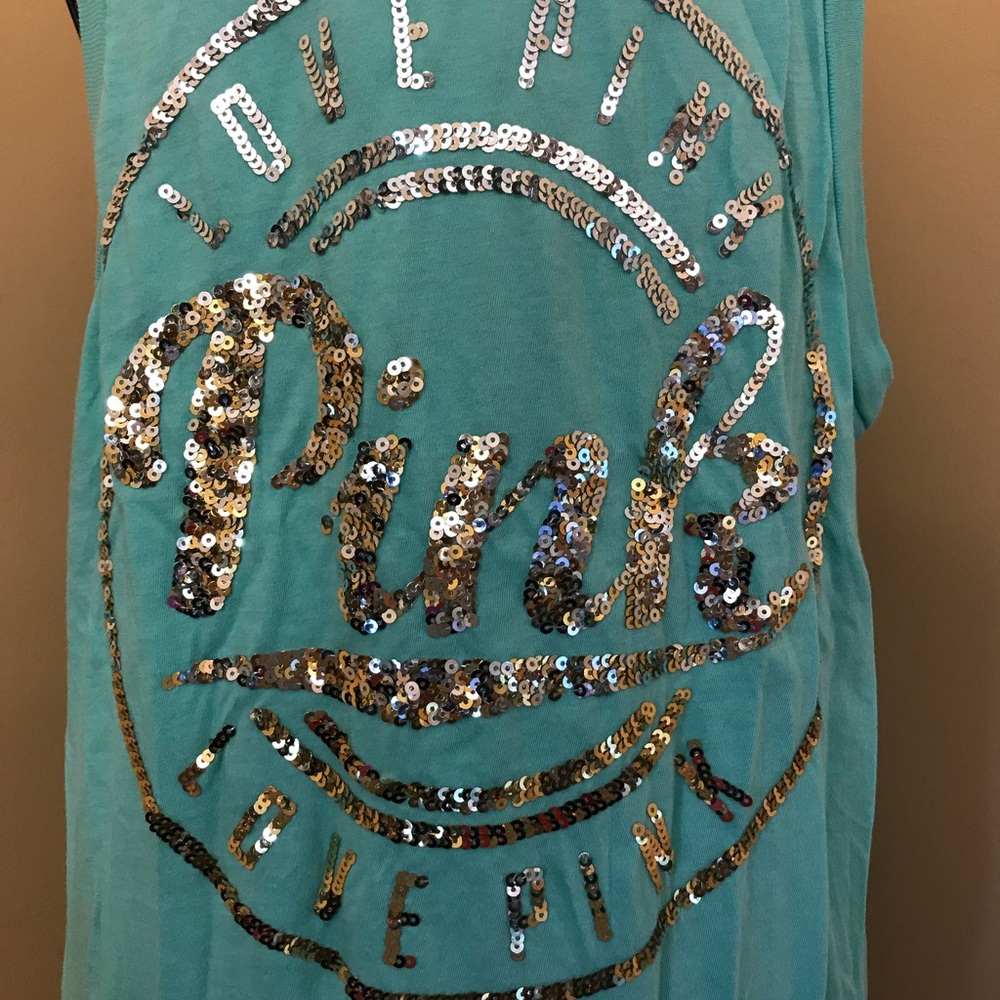 PINK tank top with sequins